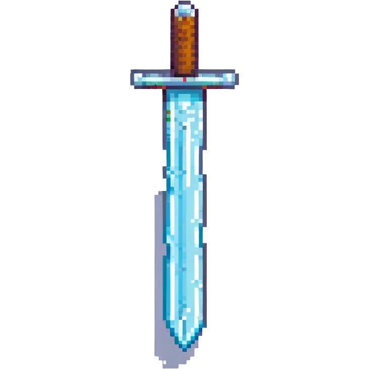 pixel art style Minecraft diamond sword, classic look emoji