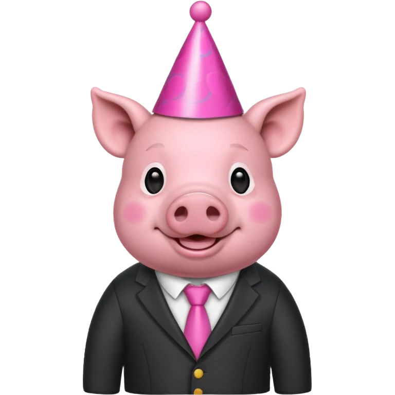 black pig party hat wearing clothes  emoji