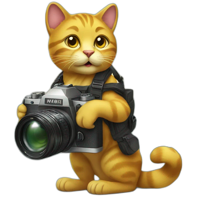 Golden cat Carrying a camera emoji