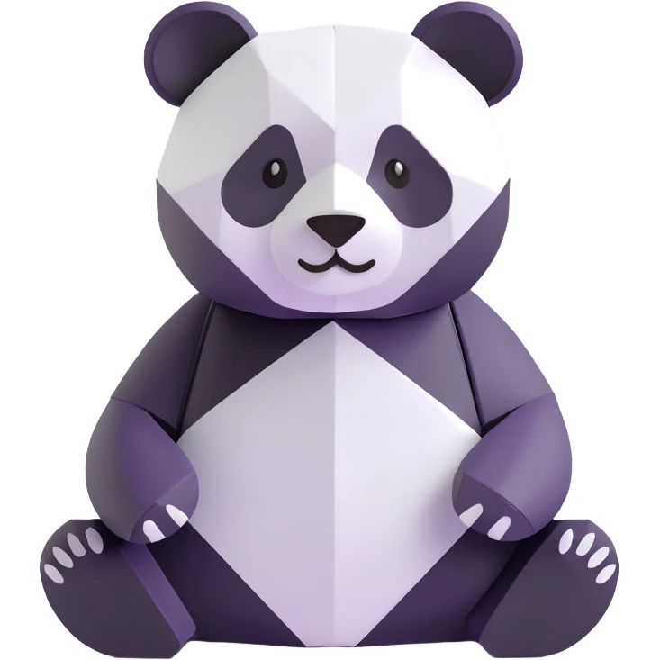 Un panda origami emoji