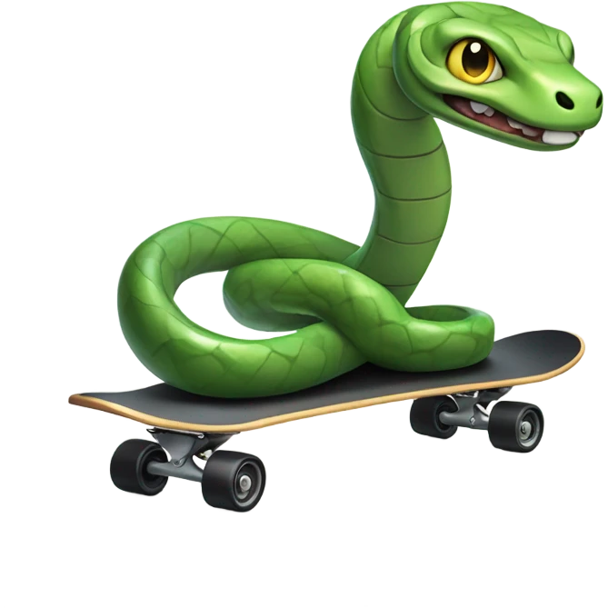 Snake on a skateboard  emoji