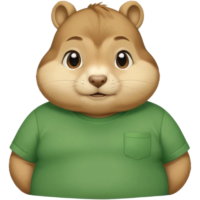 Chipmunk theodore from alvin and the chimpmunks VERY FAT WITH GREEN SHIRT VERY BIG FOR HIS FAT BODY emoji