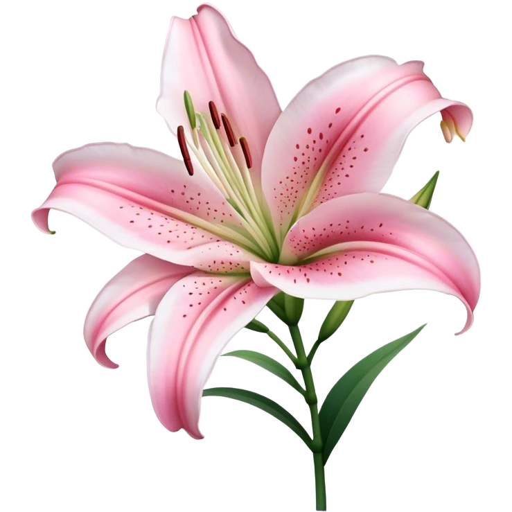 single Bi-Colored Oriental Lily, straight stem emoji