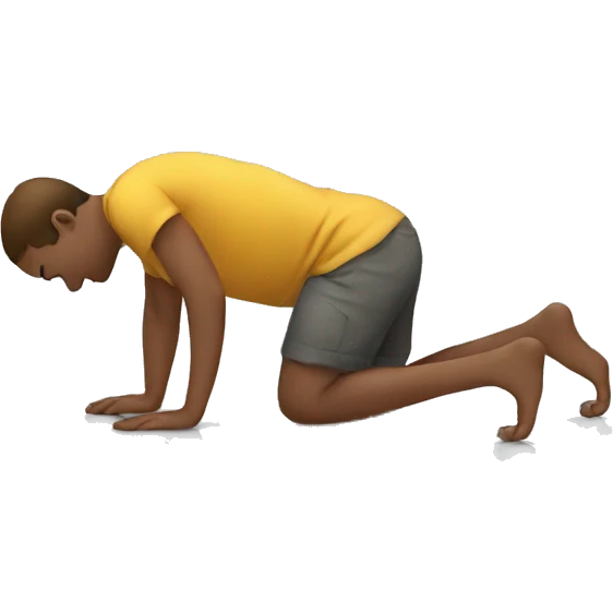 A human on all fours emoji