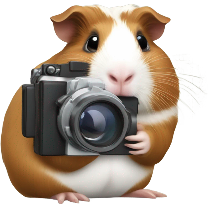 a guinea pig taking a photo emoji