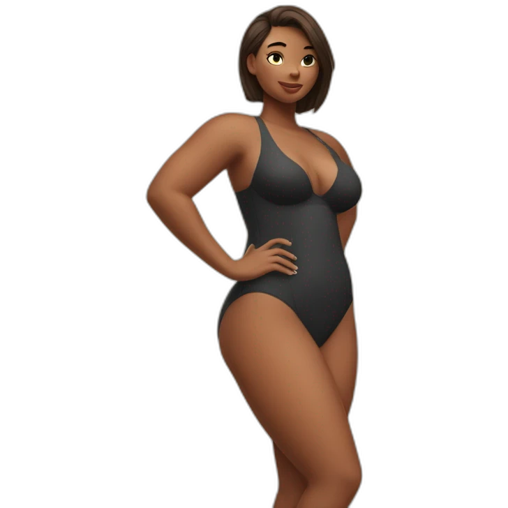 Slim-Thicc woman swimsuit posing (athletic build, perfect body, hourglass figure) emoji