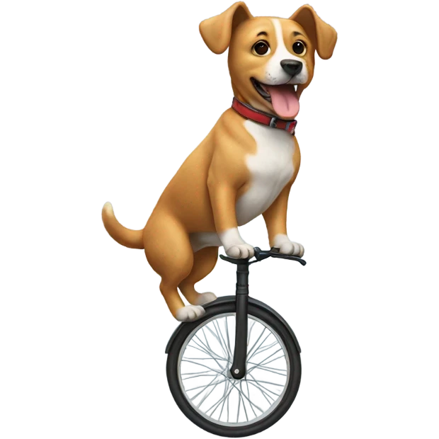 Dog riding a unicycle  emoji