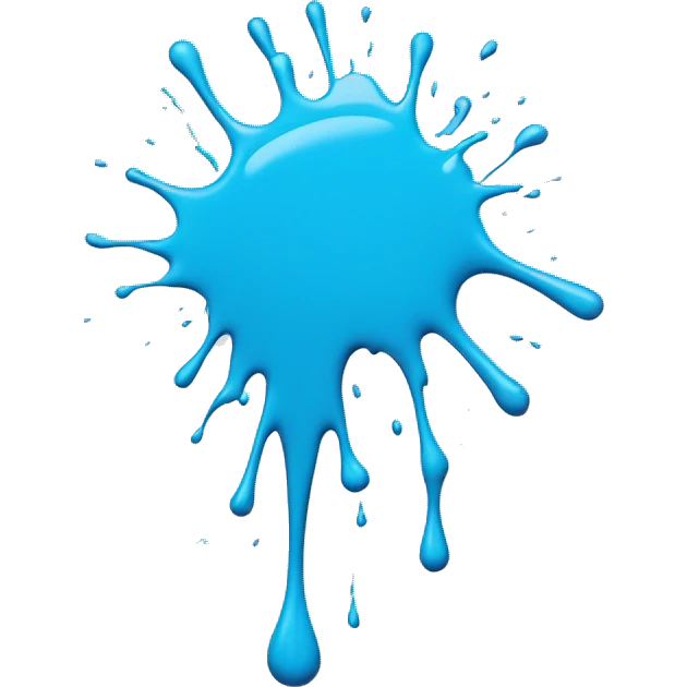 Light blue paint splash splatter drip emoji