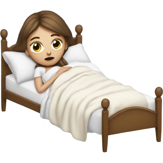 White girl sick in bed emoji