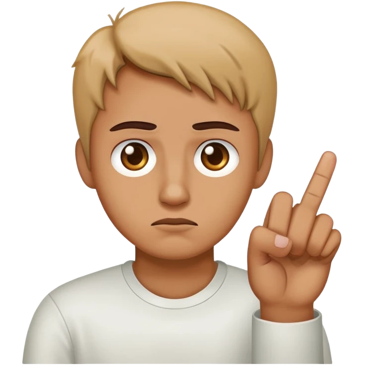 Sad with middle finger  emoji