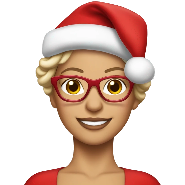 mariah carey dressed as mrs clause wearing glasses  emoji