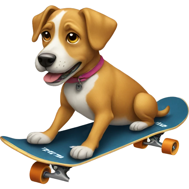 A dog riding a skateboard  emoji