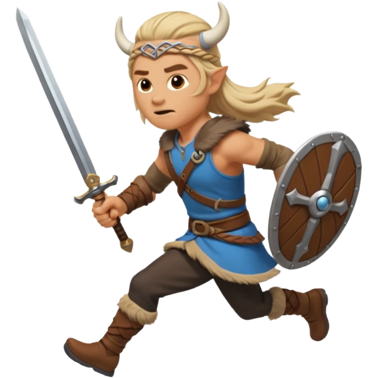 Viki vikingo running with a sword emoji