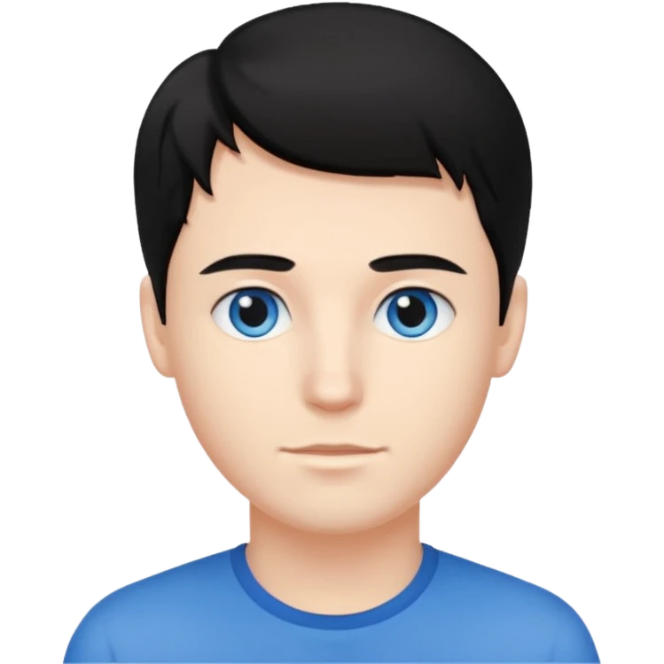 Joven blanco de buena parecencia cabello negro emoji