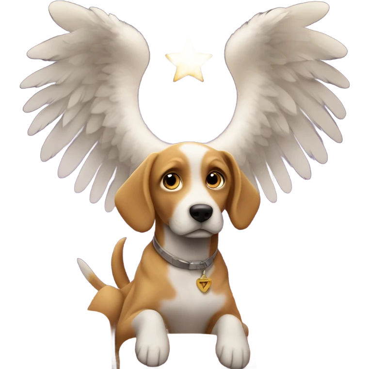 Dog with an angel in the movie theater emoji