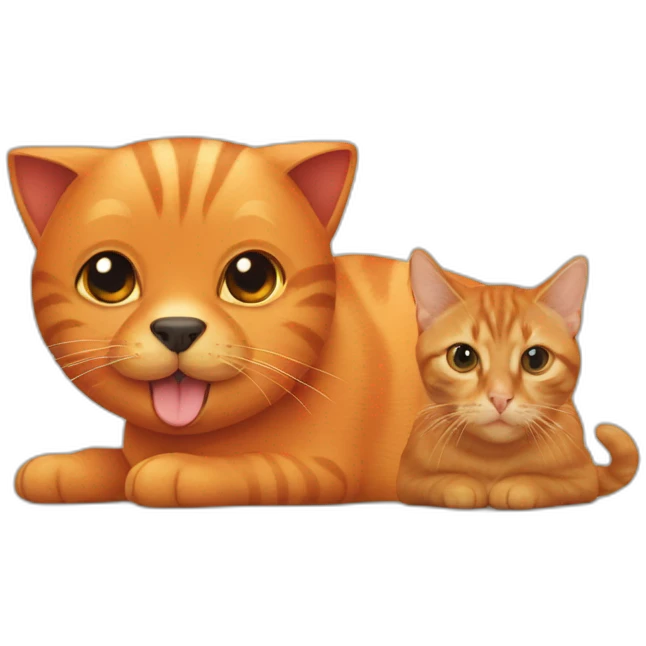 orange cat and dachshund emoji