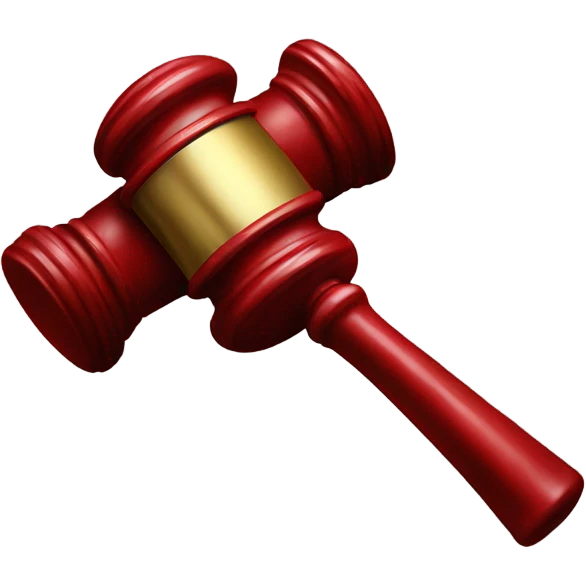 judge hammer in red color  emoji
