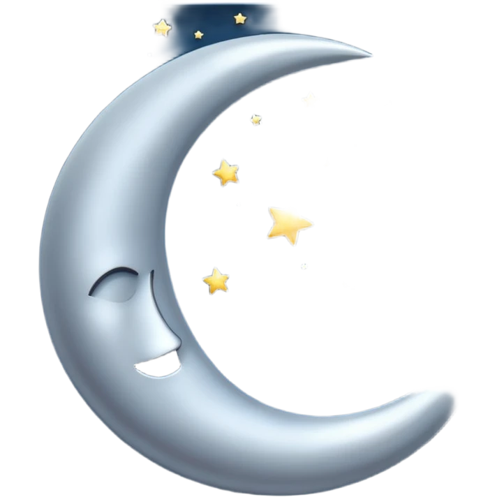 Letra (E) en una luna emoji