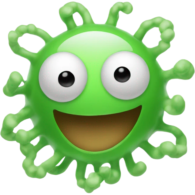 a smiling microbe in your hands emoji