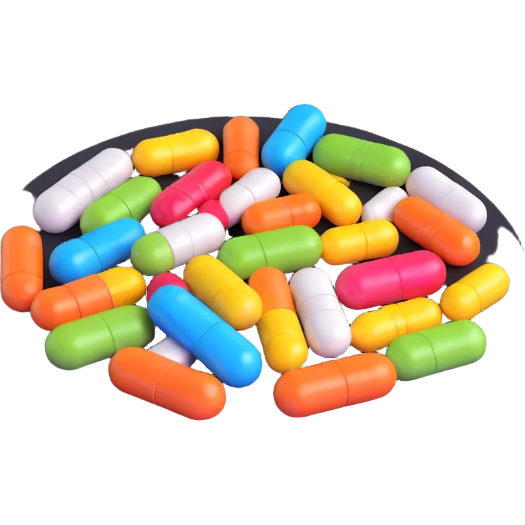 plate with supplement pills and capsules instead of food emoji