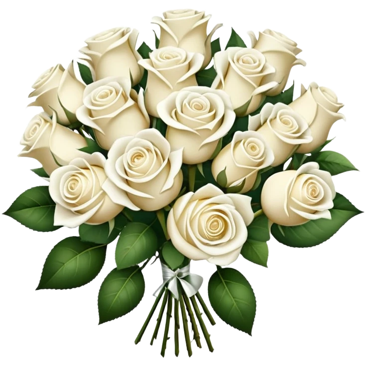 bouquet of 15 white roses emoji