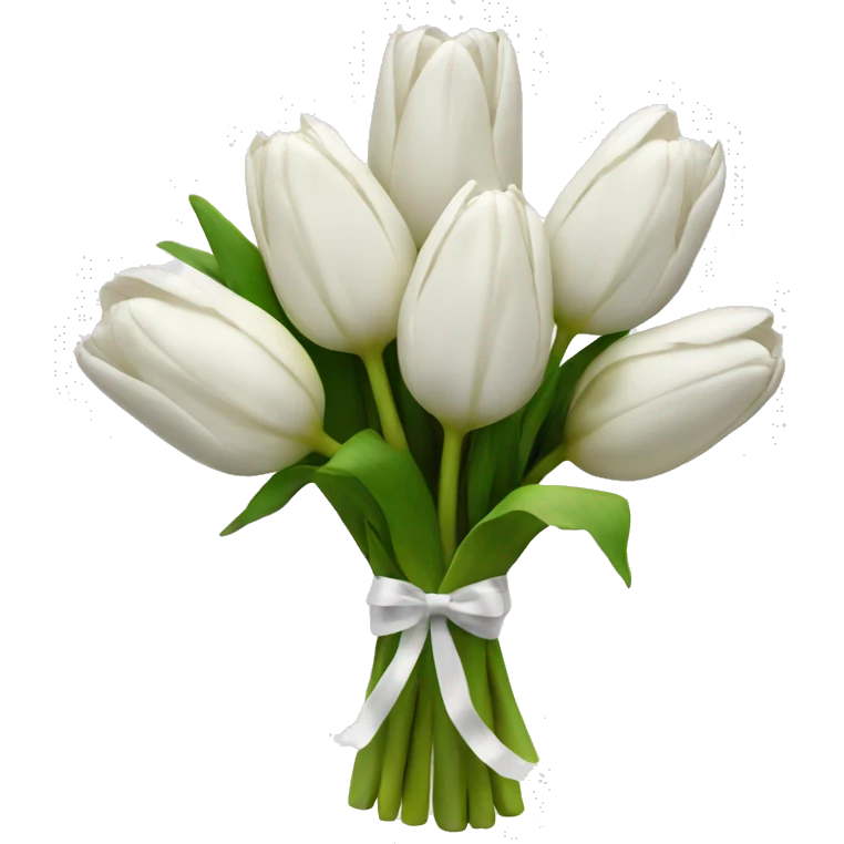 white tulip bouquet  emoji