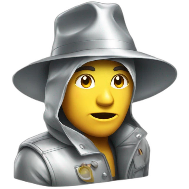 conspiracy theorist wearing a tinfoil hat emoji