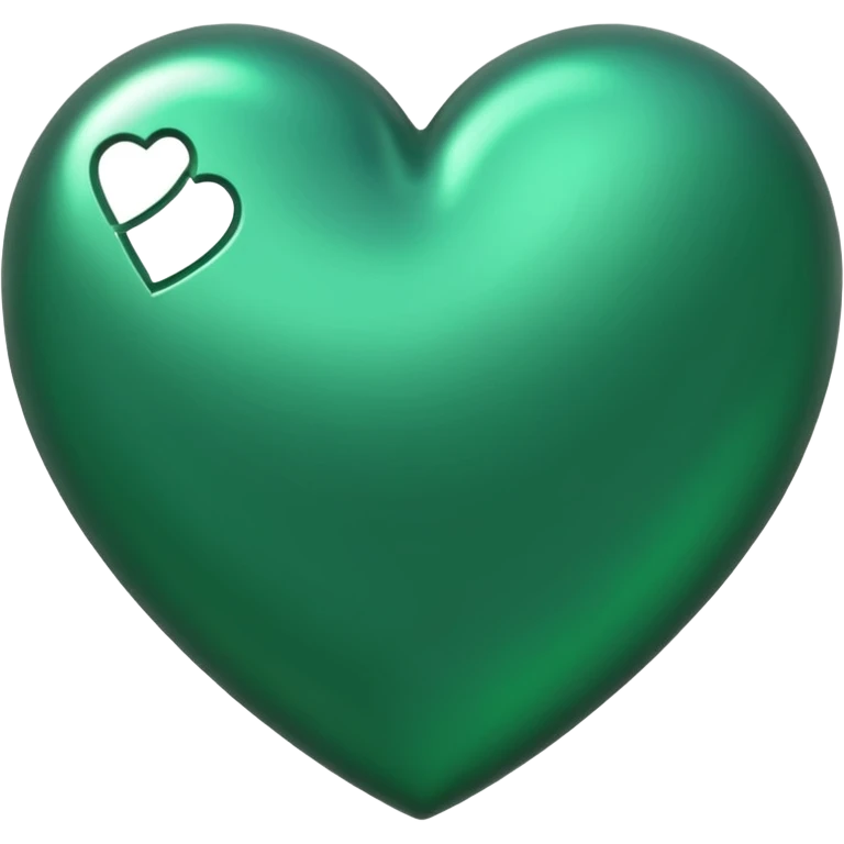 heart with a metallic green finish emoji