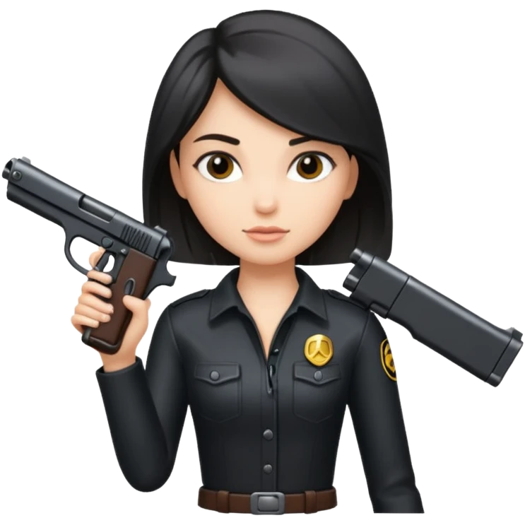 A Nina holding a gun emoji
