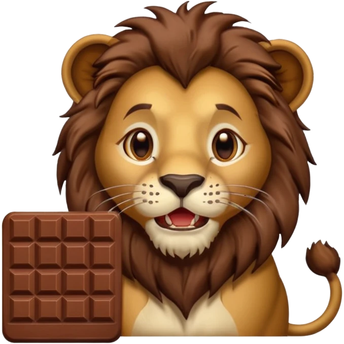 lion eating chocolate emoji