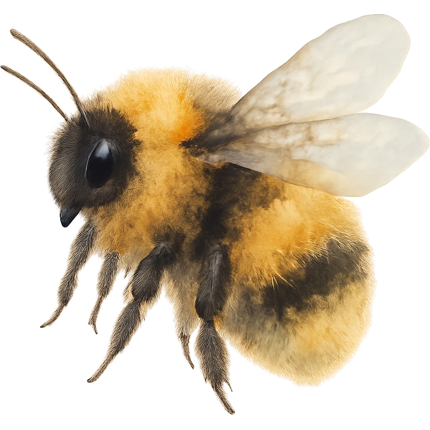 watercolor style fluffy bee emoji
