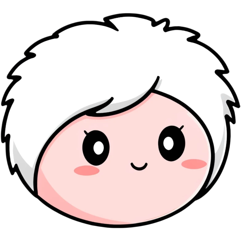 cute powder puff with face for makeup application emoji