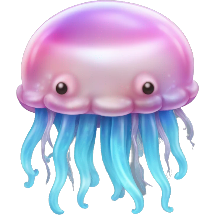 Cute light pink and blue jelly fish realistic  emoji