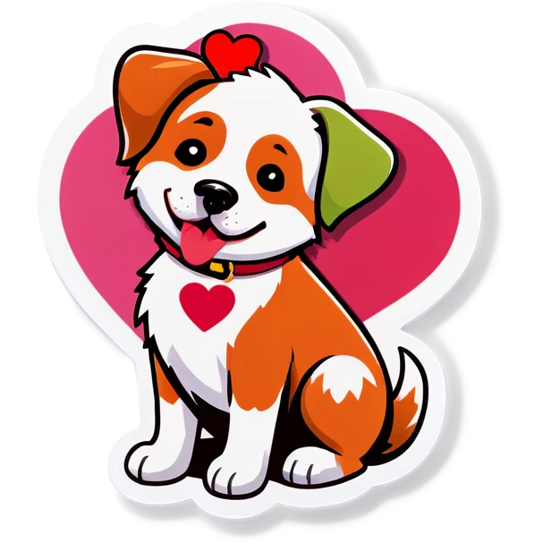 Valentine dog emoji