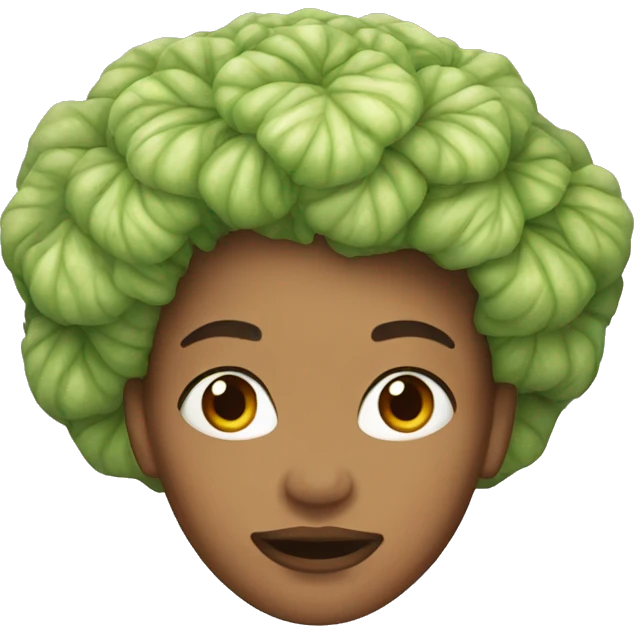 women cabbage hair emoji
