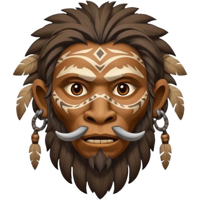 cave man with ritual mask emoji