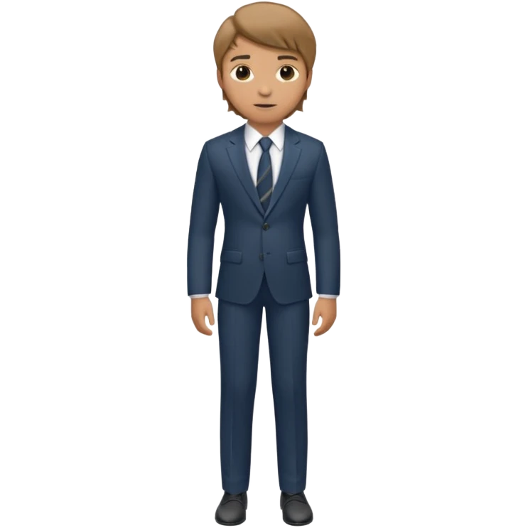 Young man, tailored trousers, suit jacket, and tie

 emoji