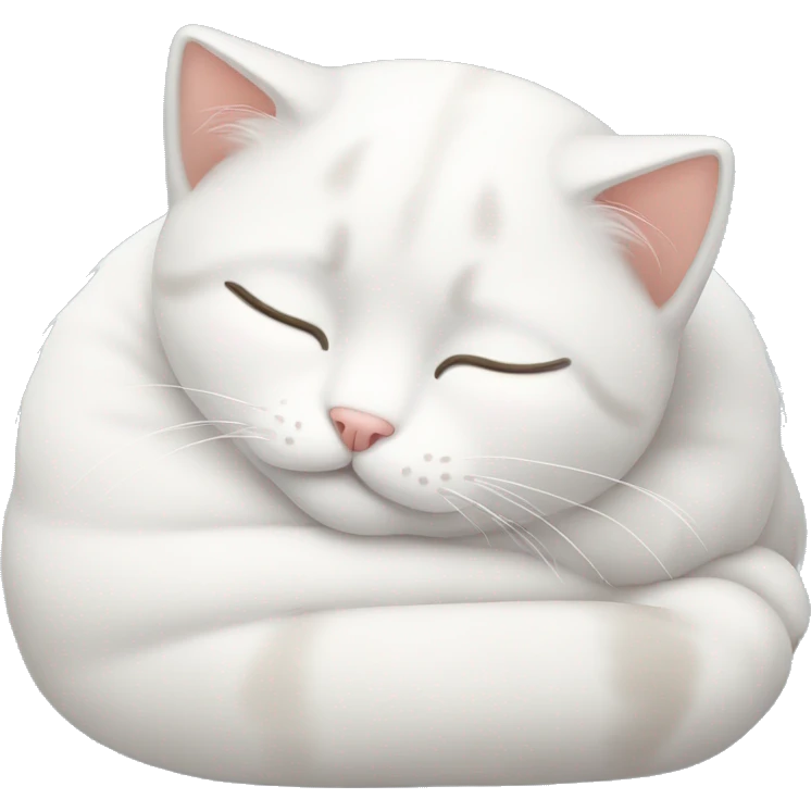 Cute white sleeping cat emoji
