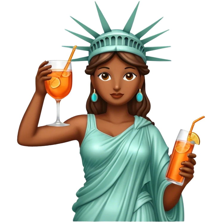 STATUE OF LIBERTY DRINKING APEROL SPRITX emoji