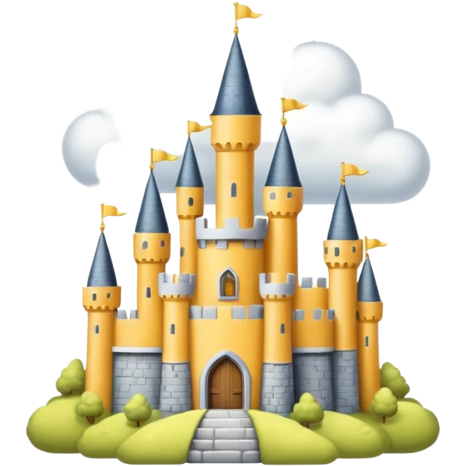 cloud yellow castle emoji