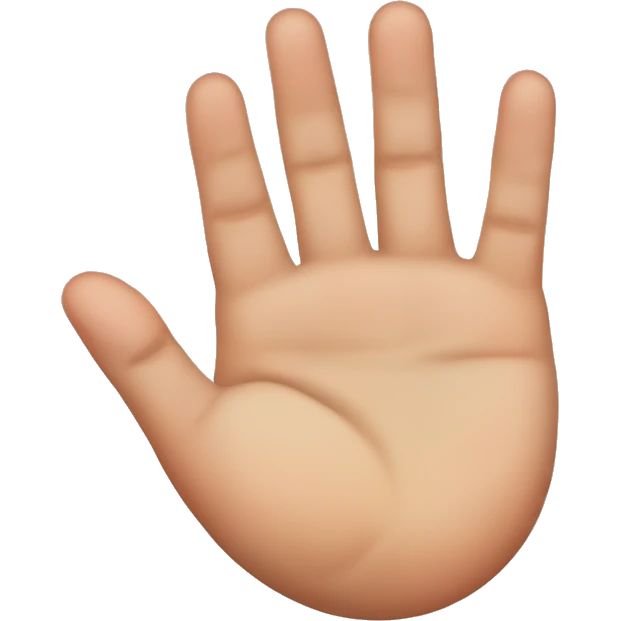 Hand emoji, with ring finger bruised and inflamed. Rest of fingers okay. emoji