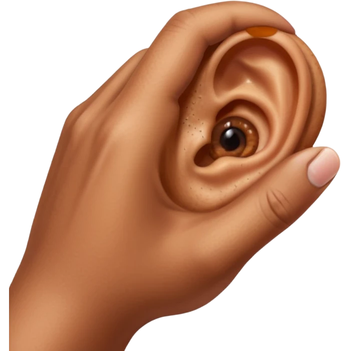 solo orecchio con mano dietro emoji