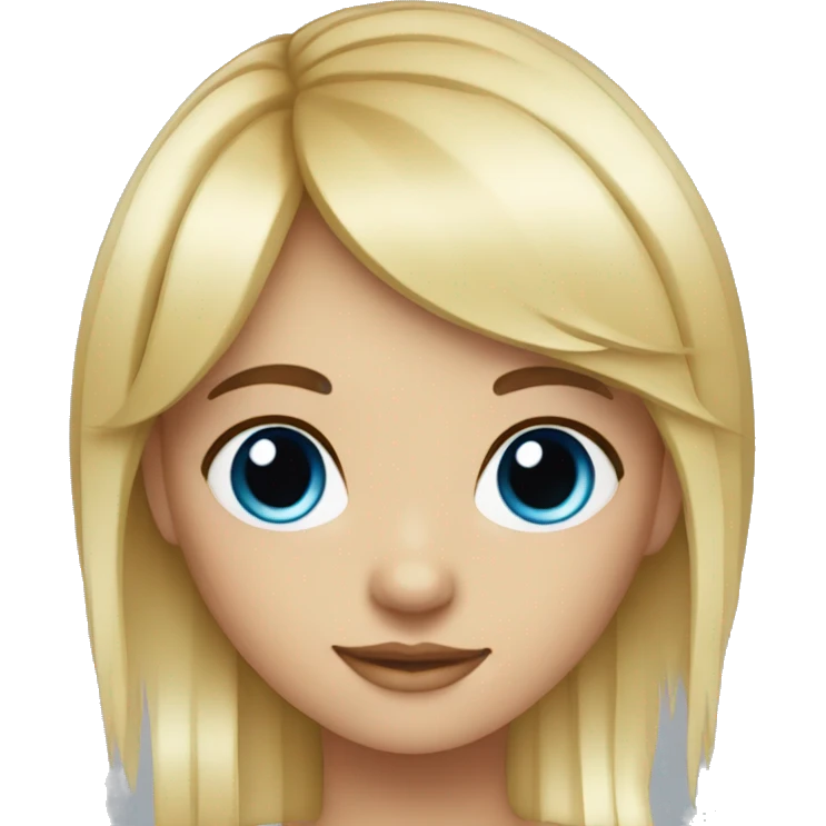 rainbow  hair fringe girl with blue eyes emoji
