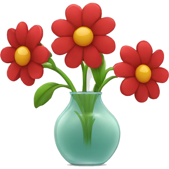 Three red flowers in a vase emoji