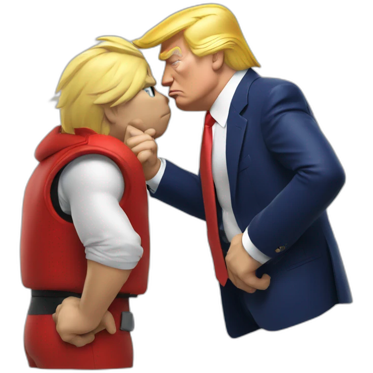donald trump kissing knuckles from sonic emoji