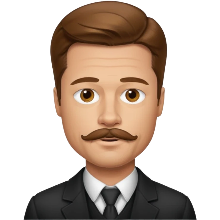 brad pitt with stache emoji