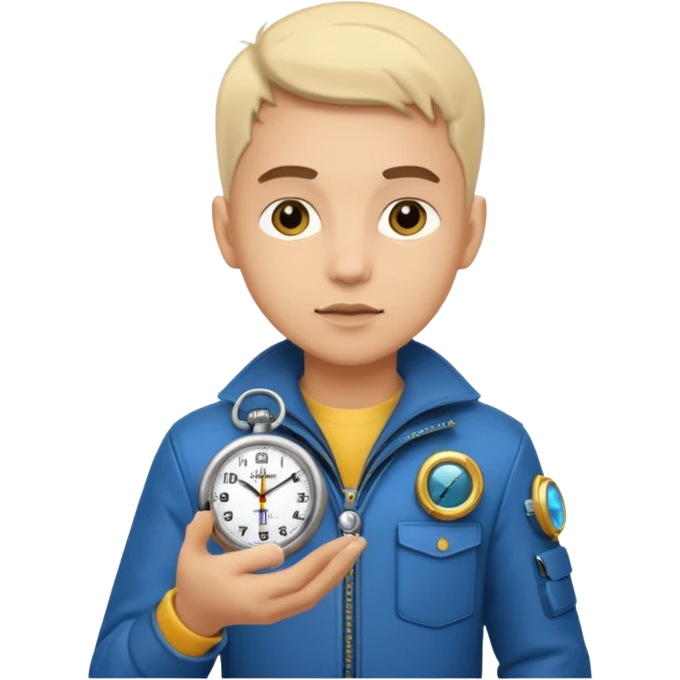 future Explorer with futuristic pocket watch emoji