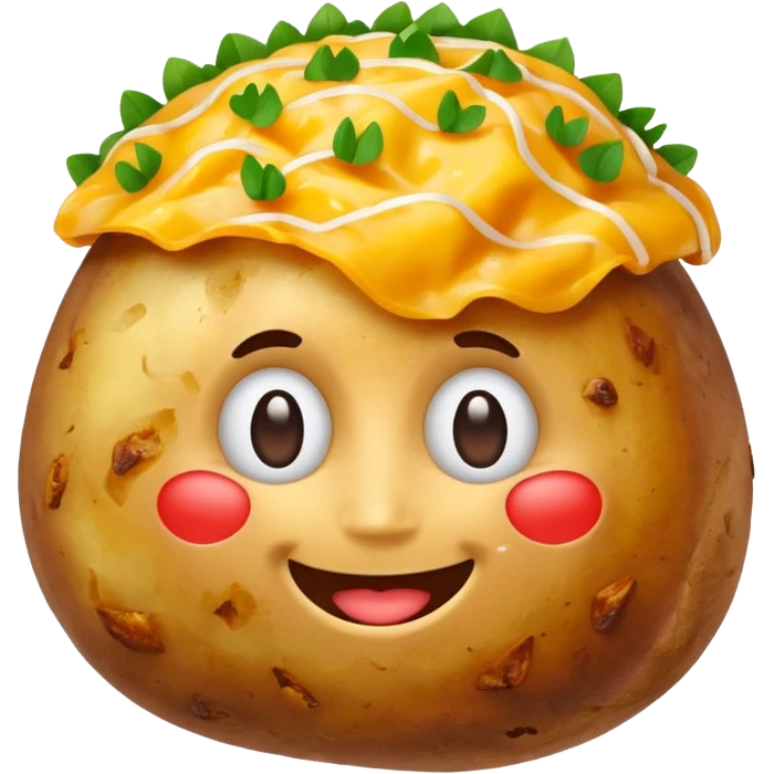 Happy loaded baked potato smiling emoji