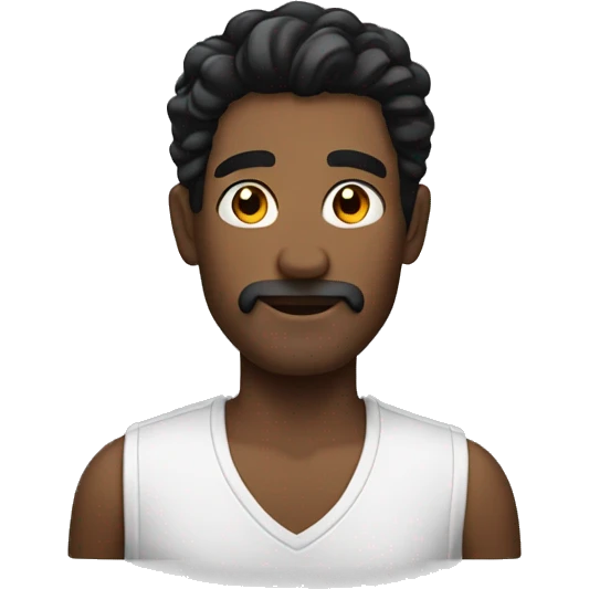 Man with black locks  emoji