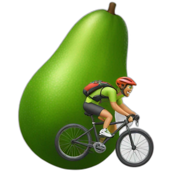 A avocado riding a MTB bicycle emoji
